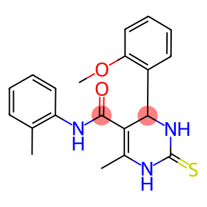 4-(2-methoxyphenyl)-6-methyl-N-(2-methylphenyl)-2-thioxo-1,2,3,4-tetrahydro-5-pyrimidinecarboxamide