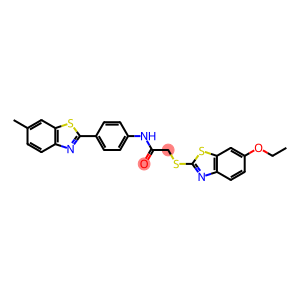 2-[(6-ethoxy-1,3-benzothiazol-2-yl)sulfanyl]-N-[4-(6-methyl-1,3-benzothiazol-2-yl)phenyl]acetamide