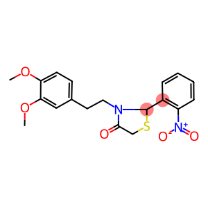 3-[2-(3,4-dimethoxyphenyl)ethyl]-2-{2-nitrophenyl}-1,3-thiazolidin-4-one