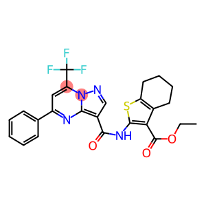 ethyl 2-({[5-phenyl-7-(trifluoromethyl)pyrazolo[1,5-a]pyrimidin-3-yl]carbonyl}amino)-4,5,6,7-tetrahydro-1-benzothiophene-3-carboxylate