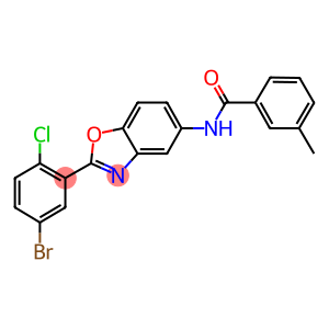 N-[2-(5-bromo-2-chlorophenyl)-1,3-benzoxazol-5-yl]-3-methylbenzamide
