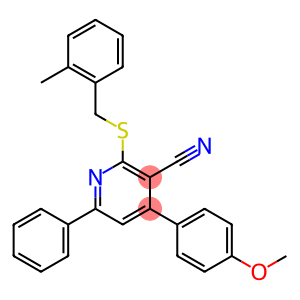 3-Pyridinecarbonitrile, 4-(4-methoxyphenyl)-2-[[(2-methylphenyl)methyl]thio]-6-phenyl-