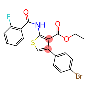 3-Thiophenecarboxylic acid, 4-(4-bromophenyl)-2-[(2-fluorobenzoyl)amino]-, ethyl ester