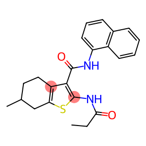 6-methyl-N-(1-naphthyl)-2-(propionylamino)-4,5,6,7-tetrahydro-1-benzothiophene-3-carboxamide