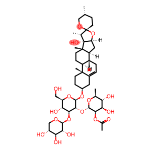 β-D-Glucopyranoside, (3β,25R)-17-hydroxyspirost-5-en-3-yl O-2-O-acetyl-6-deoxy-α-L-mannopyranosyl-(1→2)-O-[β-D-xylopyranosyl-(1→3)]-