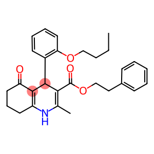 2-phenylethyl 4-(2-butoxyphenyl)-2-methyl-5-oxo-1,4,5,6,7,8-hexahydro-3-quinolinecarboxylate