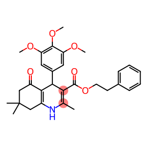 phenethyl 2,7,7-trimethyl-5-oxo-4-(3,4,5-trimethoxyphenyl)-1,4,5,6,7,8-hexahydroquinoline-3-carboxylate