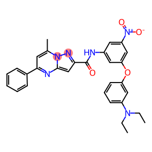N-{3-[3-(diethylamino)phenoxy]-5-nitrophenyl}-7-methyl-5-phenylpyrazolo[1,5-a]pyrimidine-2-carboxamide