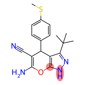 6-amino-3-(tert-butyl)-4-[4-(methylsulfanyl)phenyl]-1,4-dihydropyrano[2,3-c]pyrazole-5-carbonitrile