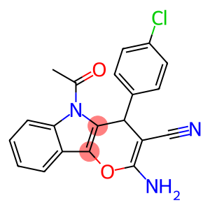 5-acetyl-2-amino-4-(4-chlorophenyl)-4,5-dihydropyrano[3,2-b]indole-3-carbonitrile