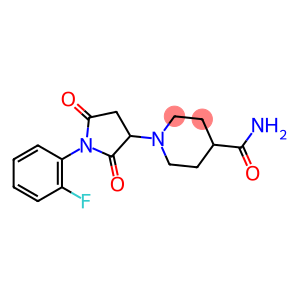 1-[1-(2-fluorophenyl)-2,5-dioxo-3-pyrrolidinyl]-4-piperidinecarboxamide