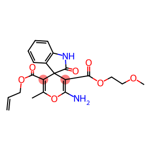 5'-allyl 3'-(2-methoxyethyl) 2'-amino-1,3-dihydro-6'-methyl-2-oxospiro[2H-indole-3,4'-(4'H)-pyran]-3',5'-dicarboxylate