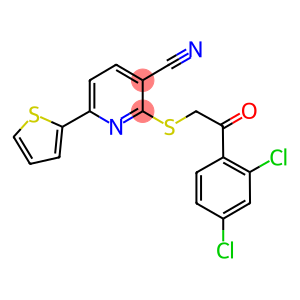 2-{[2-(2,4-dichlorophenyl)-2-oxoethyl]sulfanyl}-6-(2-thienyl)nicotinonitrile
