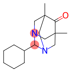 2-cyclohexyl-5,7-dimethyl-1,3-diazatricyclo[3.3.1.1~3,7~]decan-6-one