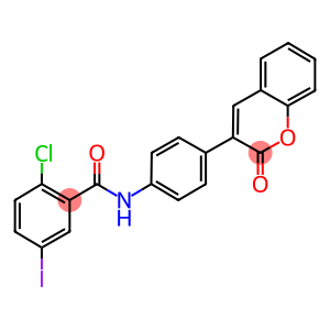 2-chloro-5-iodo-N-[4-(2-oxo-2H-chromen-3-yl)phenyl]benzamide
