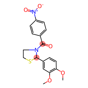 2-[3,4-bis(methyloxy)phenyl]-3-({4-nitrophenyl}carbonyl)-1,3-thiazolidine