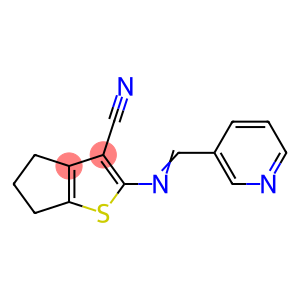 4H-Cyclopenta[b]thiophene-3-carbonitrile, 5,6-dihydro-2-[(3-pyridinylmethylene)amino]-