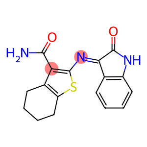 2-[(2-oxo-1,2-dihydro-3H-indol-3-ylidene)amino]-4,5,6,7-tetrahydro-1-benzothiophene-3-carboxamide