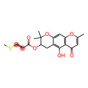 (-)-3-(Methylthio)propenoic acid 7,8-dihydro-5-hydroxy-2,8,8-trimethyl-4-oxo-4H,6H-benzo[1,2-b:5,4-b']dipyran-7-yl ester