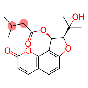 3-Methylbutanoic acid (8S,9R)-8,9-dihydro-8-(1-hydroxy-1-methylethyl)-2-oxo-2H-furo[2,3-h]-1-benzopyran-9-yl ester