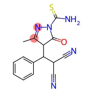 4-(2,2-dicyano-1-phenylethyl)-3-methyl-5-oxo-4,5-dihydro-1H-pyrazole-1-carbothioamide