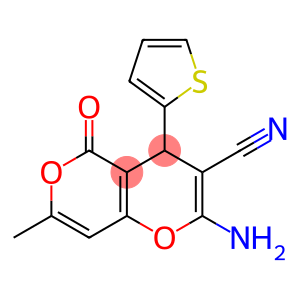 2-amino-7-methyl-5-oxo-4-(2-thienyl)-4H,5H-pyrano[4,3-b]pyran-3-carbonitrile