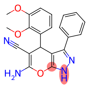 Pyrano[2,3-c]pyrazole-5-carbonitrile, 6-amino-4-(2,3-dimethoxyphenyl)-1,4-dihydro-3-phenyl-