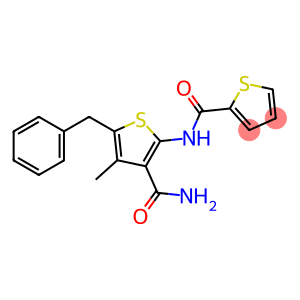 2-Thiophenecarboxamide, N-[3-(aminocarbonyl)-4-methyl-5-(phenylmethyl)-2-thienyl]- (9CI)