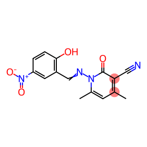 1-({2-hydroxy-5-nitrobenzylidene}amino)-4,6-dimethyl-2-oxo-1,2-dihydropyridine-3-carbonitrile