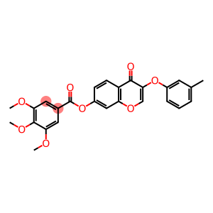 3-(3-methylphenoxy)-4-oxo-4H-chromen-7-yl 3,4,5-trimethoxybenzoate