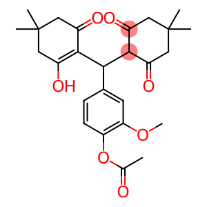 4-[(4,4-dimethyl-2,6-dioxocyclohexyl)(2-hydroxy-4,4-dimethyl-6-oxocyclohex-1-en-1-yl)methyl]-2-methoxyphenyl acetate