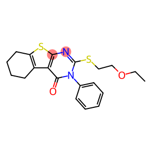 [1]Benzothieno[2,3-d]pyrimidin-4(3H)-one, 2-[(2-ethoxyethyl)thio]-5,6,7,8-tetrahydro-3-phenyl-