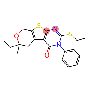 6-ethyl-2-(ethylsulfanyl)-6-methyl-3-phenyl-3,5,6,8-tetrahydro-4h-pyrano[4',3':4,5]thieno[2,3-d]pyrimidin-4-one