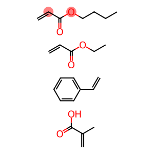 2-Propenoic acid, 2-methyl-, polymer with butyl 2-propenoate, ethenylbenzene and ethyl 2-propenoate