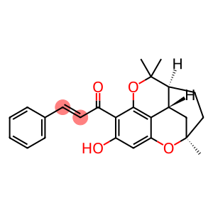 (E)-3-Phenyl-1-[(2R)-3,3aβ,4,5-tetrahydro-8-hydroxy-2,5,5-trimethyl-2α,4α-ethano-2H-pyrano[4,3,2-de]-1-benzopyran-7-yl]-2-propen-1-one