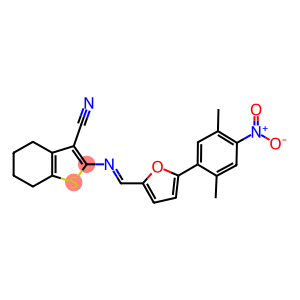 2-{[(5-{4-nitro-2,5-dimethylphenyl}-2-furyl)methylene]amino}-4,5,6,7-tetrahydro-1-benzothiophene-3-carbonitrile