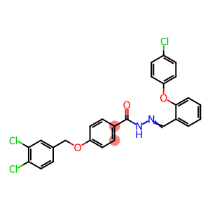 N'-((E)-[2-(4-CHLOROPHENOXY)PHENYL]METHYLIDENE)-4-[(3,4-DICHLOROBENZYL)OXY]BENZENECARBOHYDRAZIDE