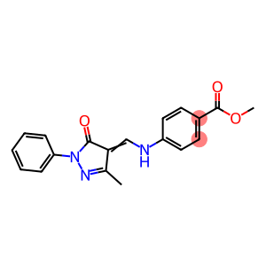 Benzoic acid, 4-[[(1,5-dihydro-3-methyl-5-oxo-1-phenyl-4H-pyrazol-4-ylidene)methyl]amino]-, methyl ester