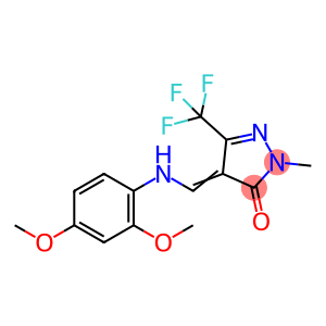 (4Z)-4-{[(2,4-dimethoxyphenyl)amino]methylidene}-1-methyl-3-(trifluoromethyl)-4,5-dihydro-1H-pyrazol-5-one