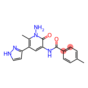 N-[1-AMINO-6-METHYL-2-OXO-5-(1H-PYRAZOL-5-YL)-1,2-DIHYDRO-3-PYRIDINYL]-4-METHYLBENZENECARBOXAMIDE