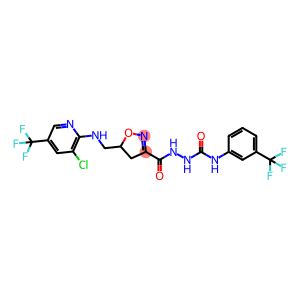 5-({[3-chloro-5-(trifluoromethyl)pyridin-2-yl]amino}methyl)-N-({[3-(trifluoromethyl)phenyl]carbamoyl}amino)-4,5-dihydro-1,2-oxazole-3-carboxamide