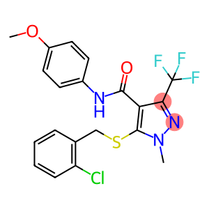 5-[(2-CHLOROBENZYL)SULFANYL]-N-(4-METHOXYPHENYL)-1-METHYL-3-(TRIFLUOROMETHYL)-1H-PYRAZOLE-4-CARBOXAMIDE