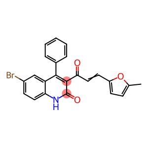 (E)-1-(6-bromo-2-hydroxy-4-phenylquinolin-3-yl)-3-(5-methylfuran-2-yl)prop-2-en-1-one