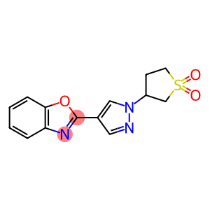 3-[4-(1,3-BENZOXAZOL-2-YL)-1H-PYRAZOL-1-YL]TETRAHYDRO-1H-1LAMBDA6-THIOPHENE-1,1-DIONE