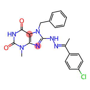 7-benzyl-8-{2-[1-(4-chlorophenyl)ethylidene]hydrazino}-3-methyl-3,7-dihydro-1H-purine-2,6-dione