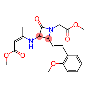 1-AZETIDINEACETIC ACID, 3-[[(1Z)-3-METHOXY-1-METHYL-3-OXO-1-PROPENYL]AMINO]-2-[(1E)-2-(2-METHOXYPHENYL)ETHENYL]-4-OXO-METHYL ESTER