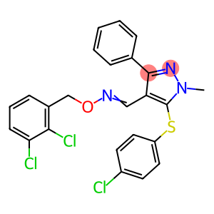 (E)-({5-[(4-chlorophenyl)sulfanyl]-1-methyl-3-phenyl-1H-pyrazol-4-yl}methylidene)[(2,3-dichlorophenyl)methoxy]amine