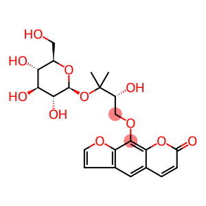 7H-Furo[3,2-g][1]benzopyran-7-one, 9-[(2R)-3-(β-D-glucopyranosyloxy)-2-hydroxy-3-methylbutoxy]-