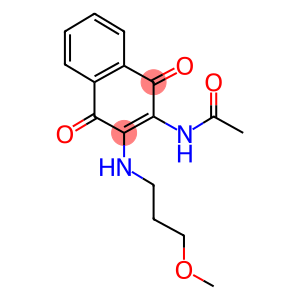 N-{3-[(3-methoxypropyl)amino]-1,4-dioxo-1,4-dihydro-2-naphthalenyl}acetamide