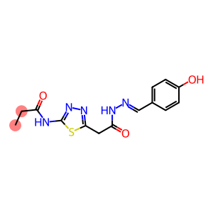 N-(5-{2-[2-(4-hydroxybenzylidene)hydrazino]-2-oxoethyl}-1,3,4-thiadiazol-2-yl)propanamide